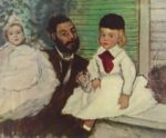 Hilaire Germain Edgar De Gas  - Peintures - Portrait du Comte Lepic et ses filles