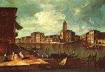 Francesco Guardi - paintings - Der Canal Grande in San Geremia von einem Ankerplatz der Gondeln aus gesehen