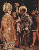 Matthias Gruenewald - paintings - Meeting of St. Erasmus and St. Maurice