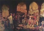 Antoine Jean Gros - paintings - Bonaparte Visiting the Pesthouse in Jaffa, March11