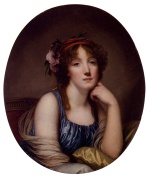 Jean Baptiste Greuze - Peintures - Portrait d'une jeune femme