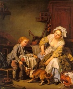 Jean Baptiste Greuze - Peintures - L'enfant gâté
