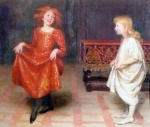 Thomas Cooper Gotch - paintings - The Dancing Lesson