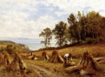 Alfred Glendening - paintings - In the Cornfields, Near Luccombe, Isle of Wight
