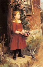 Alfred Glendening - Peintures - La plus jeune fille de Gabriel