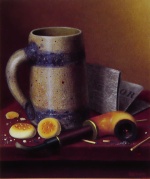 William Michael Harnett - Peintures - Table avec pipe renversée
