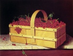 William Michael Harnett - Peintures - Un panier de raisins Catawba