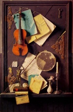 William Michael Harnett  - paintings - The Old Cupboard Door