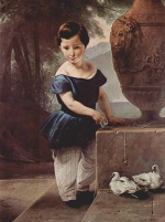Francesco Hayez - Bilder Gemälde - Portrait des Don Giulio Vigoni als Kind