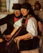 Wilhelm Leibl - Peintures - Le couple inégal