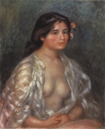 Pierre Auguste Renoir  - Peintures - Gabrielle avec la chemise ouverte