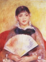 Pierre Auguste Renoir  - Peintures - Fille avec un éventail
