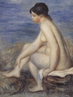 Pierre Auguste Renoir  - Peintures - Baigneuse assise