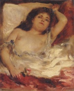 Pierre Auguste Renoir  - Peintures - Femme à demi nue (La Rose)