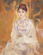 Pierre Auguste Renoir  - Peintures - Jeune fille avec cygne