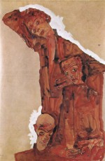Egon Schiele  - Peintures - Composition avec trois personnages masculins