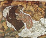 Egon Schiele  - Peintures - La jeune fille et la mort