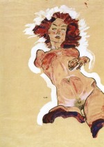 Egon Schiele  - Peintures - Nu féminin