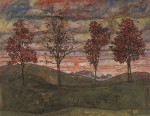 Egon Schiele  - paintings - Four Trees