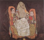 Egon Schiele  - paintings - Mother with two Children