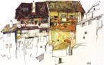 Egon Schiele  - Peintures - Maisons anciennes à Cesky Krumlov