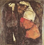 Egon Schiele  - Peintures - La femme enceinte et la mort