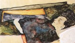 Egon Schiele  - Bilder Gemälde - The Artists Mother Sleeping