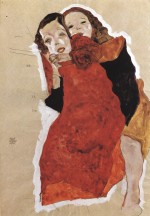 Egon Schiele  - Peintures - Deux filles