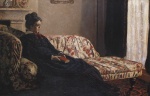 Claude Monet  - Peintures - Camille Monet sur ??le canapé