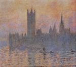 Claude Monet  - Peintures - Le Parlement au coucher du soleil