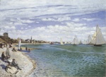 Claude Monet  - Peintures - La plage de Sainte-Adresse