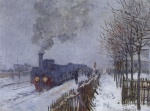 claude monet  - paintings - Die Eisenbahn im Schnee