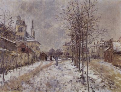 Die Schneebedeckte Boulevard de Pontoise in Argenteuil