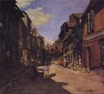 Claude Monet  - paintings - Dorfstrasse in der Normandie bei Honfleur