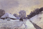 Claude Monet  - Peintures - Une charette sur le chemin de Honfleur