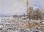 Claude Monet  - Peintures - Bris de glace (temps nuageux)