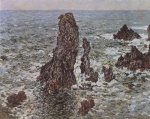 Claude Monet  - Peintures - Pyramide de rochers de Port Coton par gros temps