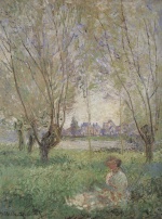 Claude Monet  - paintings - Frau unter Weiden sitzend