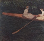 Claude Monet  - Peintures - Promenade en bateau sur la rivière Epte