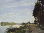 Claude Monet  - Peintures - Promenade sur la rive à Argenteuil