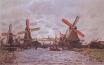 Claude Monet  - Peintures - Moulins à vent près de Zaandam