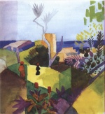 August Macke  - Peintures - Paysage de bord de mer
