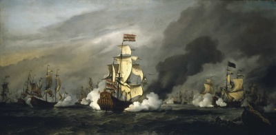 Seeschlachten - Motiv Bilder Gemälde - Seeschlacht vor Texel