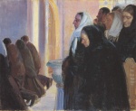 Anna Kristine Ancher - paintings - Abendmahl in der Kirche von Skagen