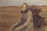 Anna Kristine Ancher - paintings - Alte Frau mit Reisigbuendel