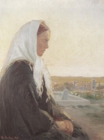 Anna Kristine Ancher - paintings - Am Grab