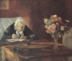 Anna Ancher - Bilder Gemälde - Ane Hedvig Brondum am Tisch sitzend