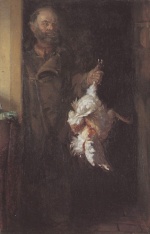 Anna Ancher - paintings - Bonatzi mit Hahn
