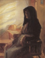Anna Kristine Ancher - paintings - Eine blinde Frau in ihrer Stube
