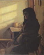 Anna Kristine Ancher - paintings - Eine blinde Frau in ihrer Stube